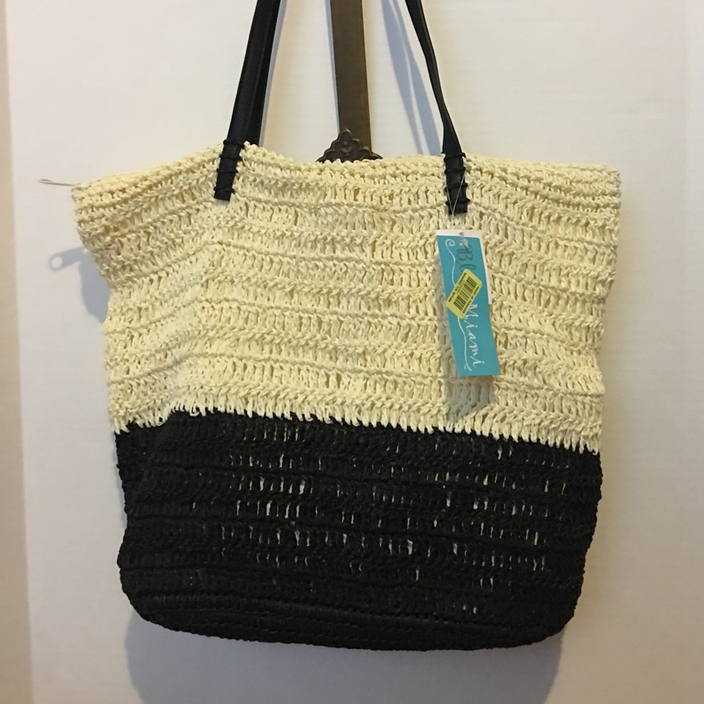 Dual toned Crochet beach bag